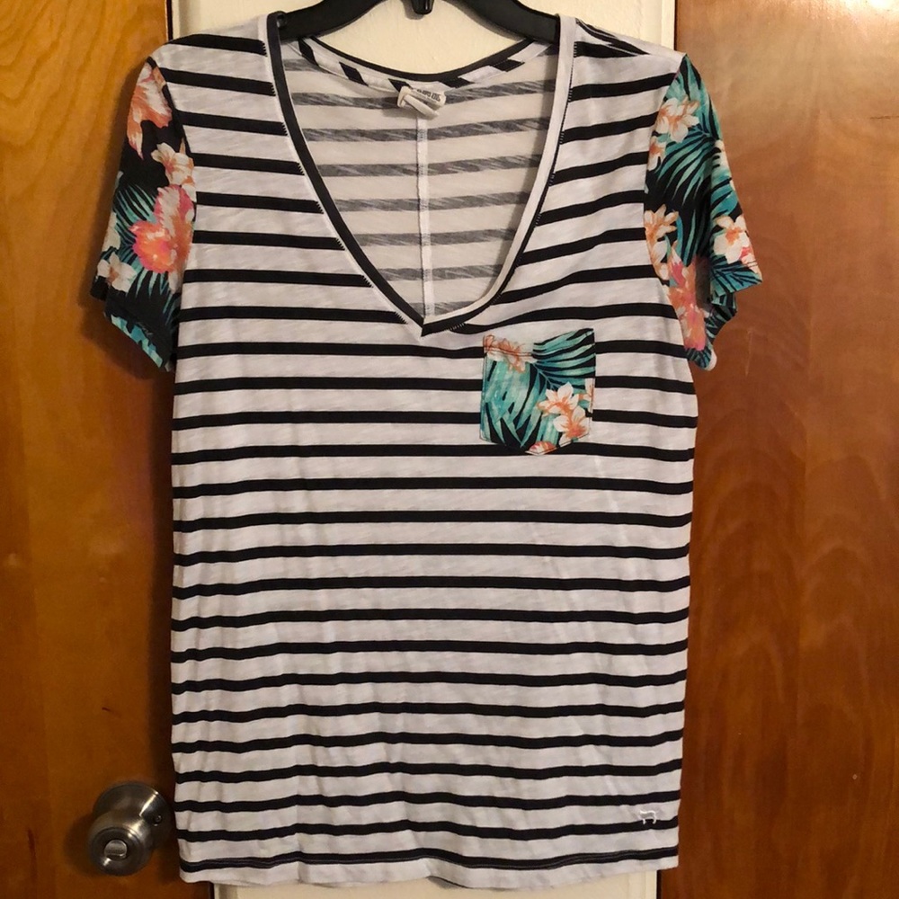 Striped & Tropical VS Pink Vneck